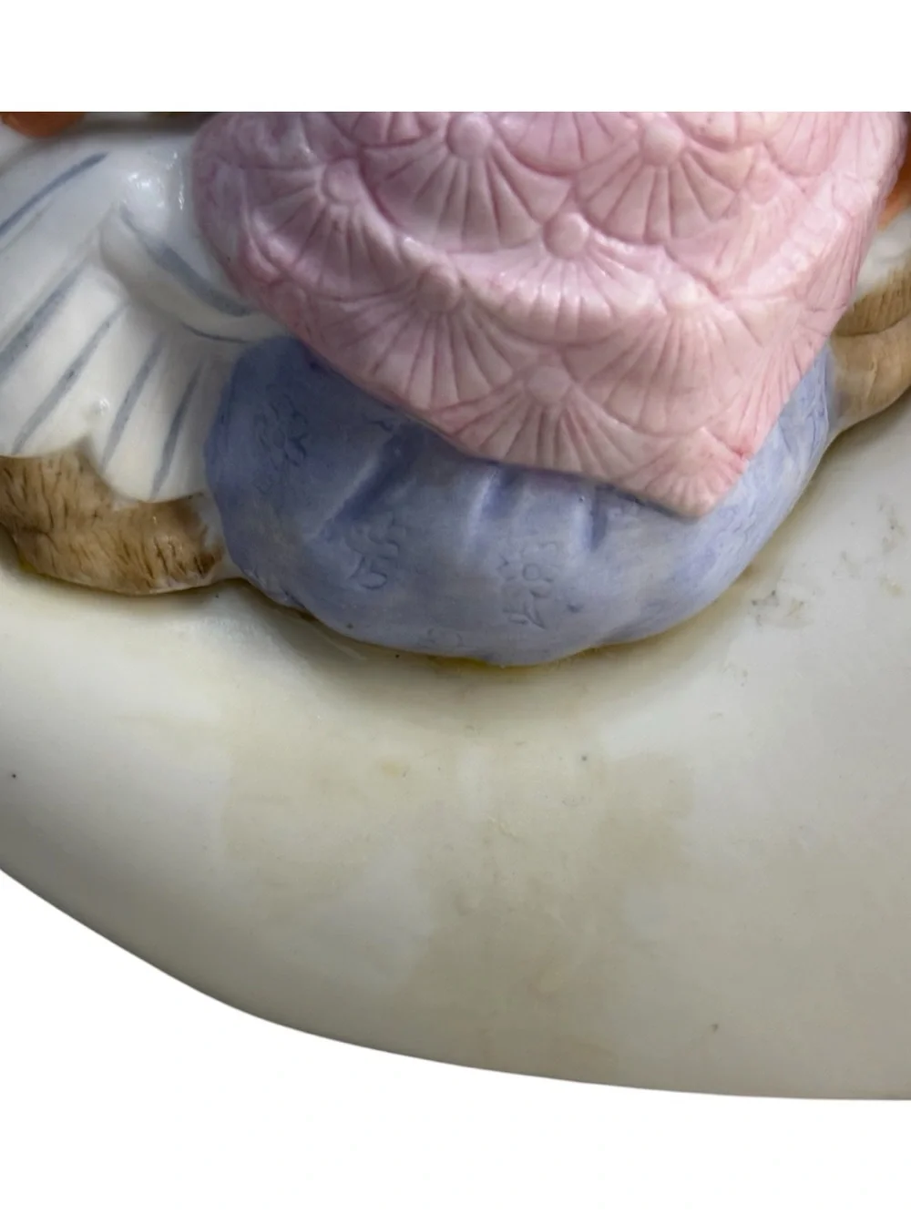 1986 Terragrafics Ceramic Momma Rabbit Babies Crescent Moon Night Light Electric